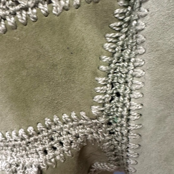 NWOT Free People Sample Adele Crochet Green Suede Jacket Size Small - Picture 8 of 13